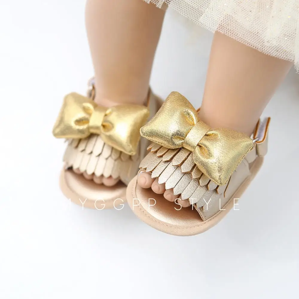 High Quality Pu Leather Bowknot Fashion Soft Baby Sandals Infant Shoes for Girls details