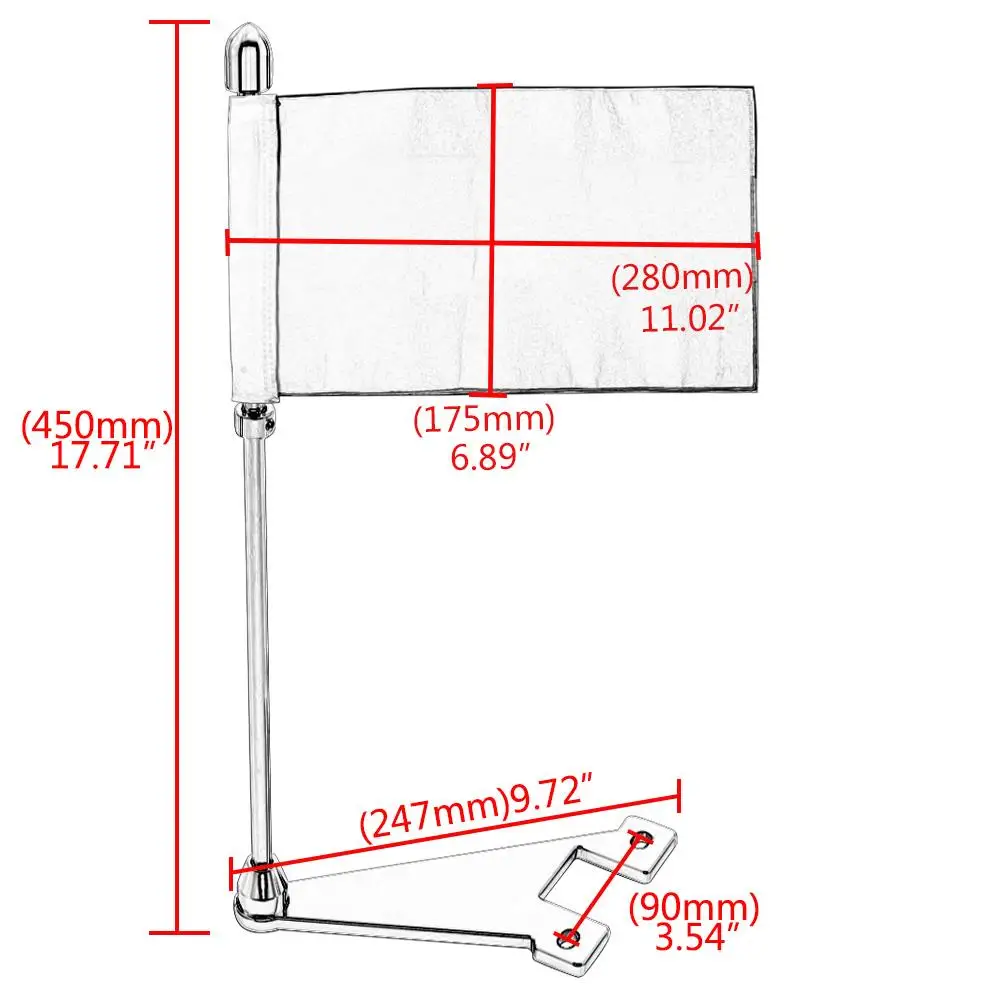 Motorcycle Flag Pole Rear Side Mount Luggage Rack For Harley Touring Electra Road Glide King Hard Stretched Saddle Bag Flag