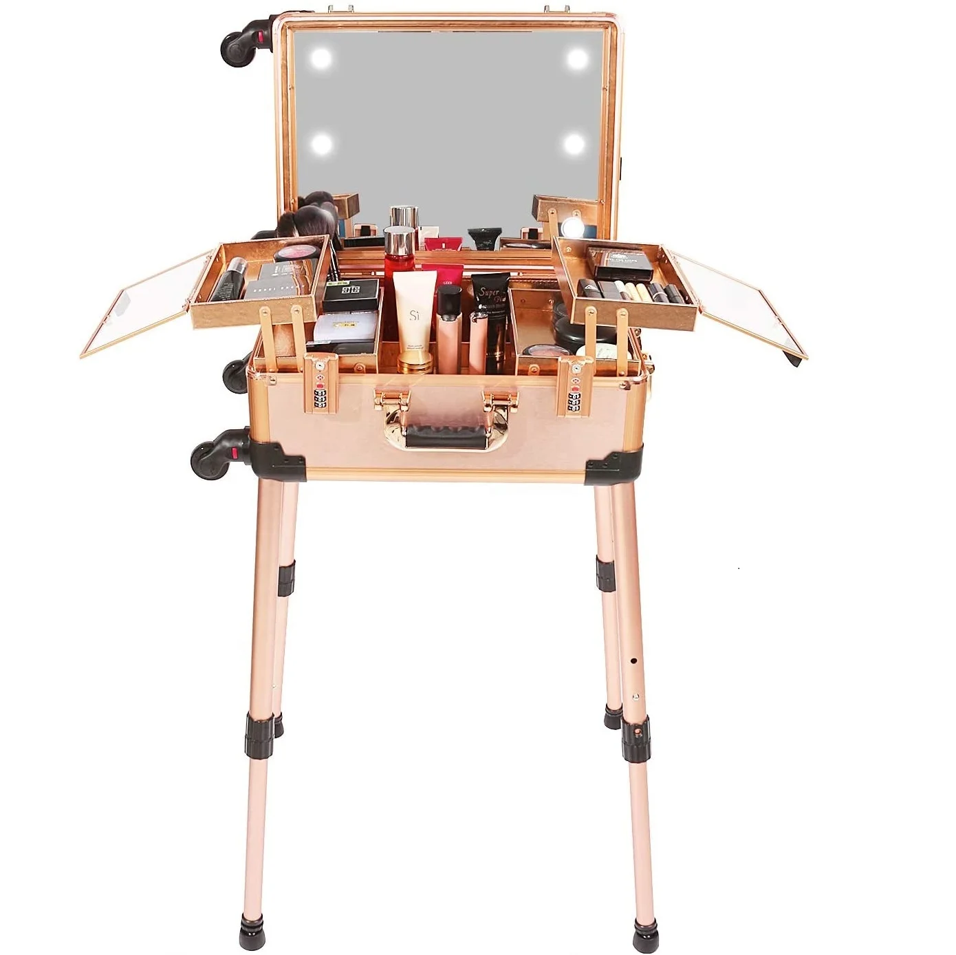 Makeup Box Mirror Cosmetic Boxes Led With Light Travel Storage Eyelash Portable Plastic Cabinet Tin Store Gift 3Level Mirrors, Customized color
Makeup Box Mirror Cosmetic Boxes Led With Light Travel Storage Eyelash Portable Plastic Cabinet Tin Store Gift 3Level Mirrors, Customized color