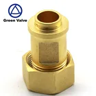Green Valves One-way pipe joint Detachable brass flare fitting male thread for Refrigeration pipeline