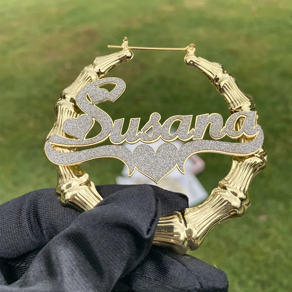 Custom Bling Name Bamboo Earrings Colorful Bamboo Hoop Earrings Big Hoops Personalized Bling Bling Earrings for Women Gifts, Gold,silver, rose gold
Custom Bling Name Bamboo Earrings Colorful Bamboo Hoop Earrings Big Hoops Personalized Bling Bling Earrings for Women Gifts, Gold,silver, rose gold
