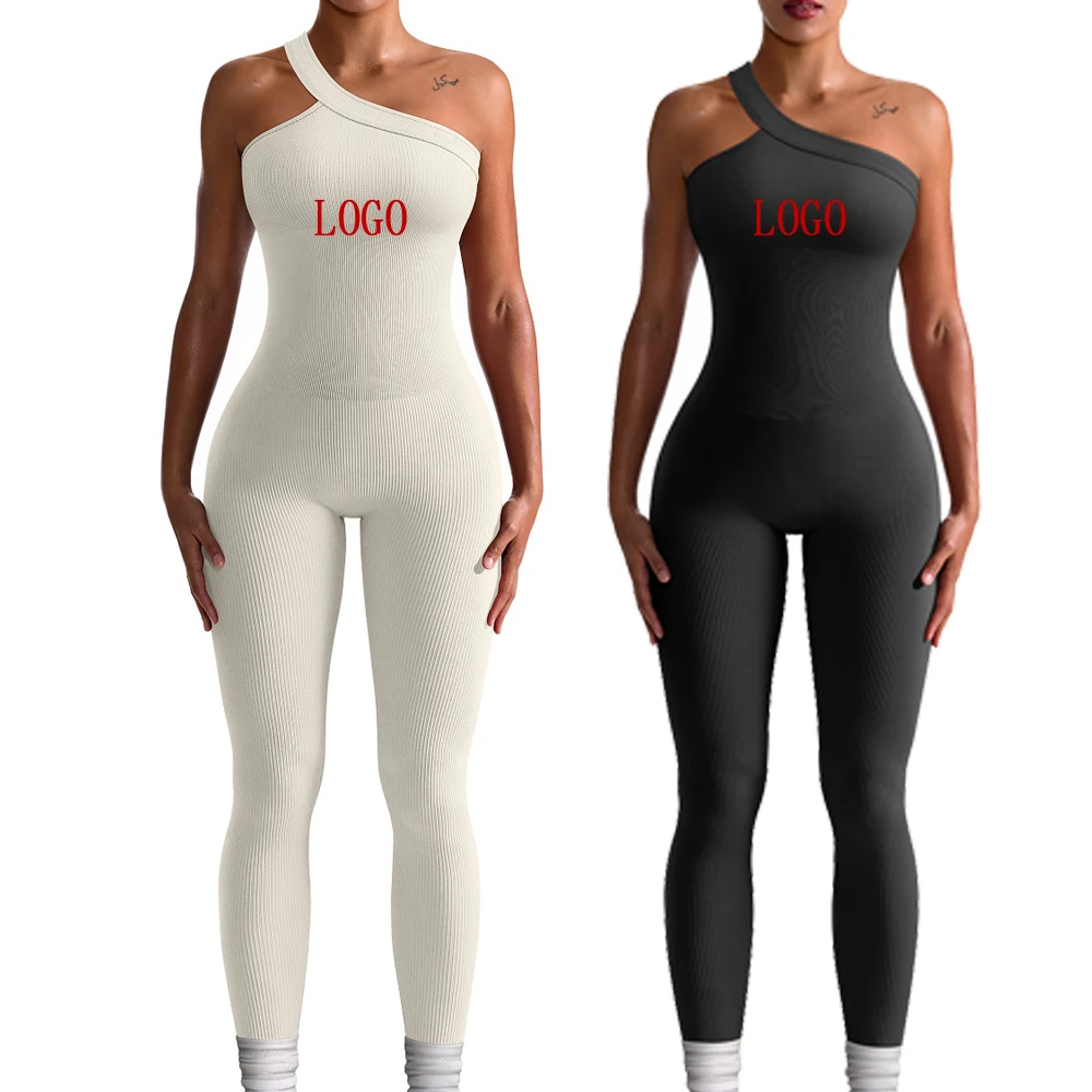 New arrival activewear fitness workout yoga wear for women bodysuit one shoulder ribbed jumpsuit
New arrival activewear fitness workout yoga wear for women bodysuit one shoulder ribbed jumpsuit