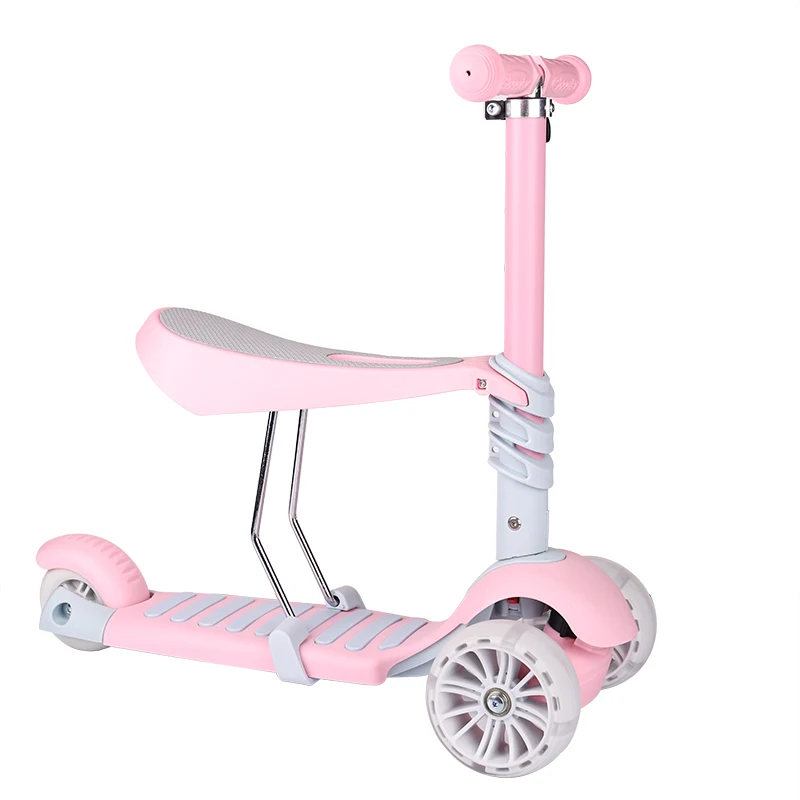 

New three-in-one children's scooter, children's scooter, toy car Widened PU flashing wheel