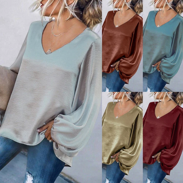 Summer Lady Long Sleeved Loose Fashion Sexy V Neck Solid Color Top Loose T Shirts For Women Blouses
Summer Lady Long Sleeved Loose Fashion Sexy V Neck Solid Color Top Loose T Shirts For Women Blouses