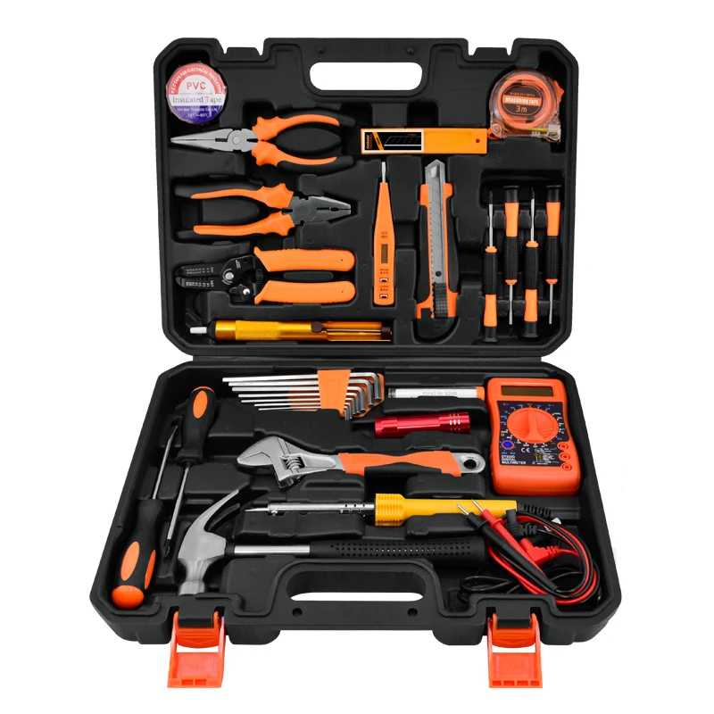 Solude 33 Pieces Tools Set Box Heavy Duty Hammer Multifunctional Bicycle Housenhold Repairing Tools Set
Solude 33 Pieces Tools Set Box Heavy Duty Hammer Multifunctional Bicycle Housenhold Repairing Tools Set