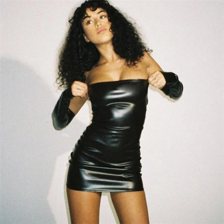 D96745 Faux PU Leather Party Dress Women Backless Sexy Hot Clubwear Skinny Slim Solid Fashion Bodycon Mini Dresses, Black
D96745 Faux PU Leather Party Dress Women Backless Sexy Hot Clubwear Skinny Slim Solid Fashion Bodycon Mini Dresses, Black
