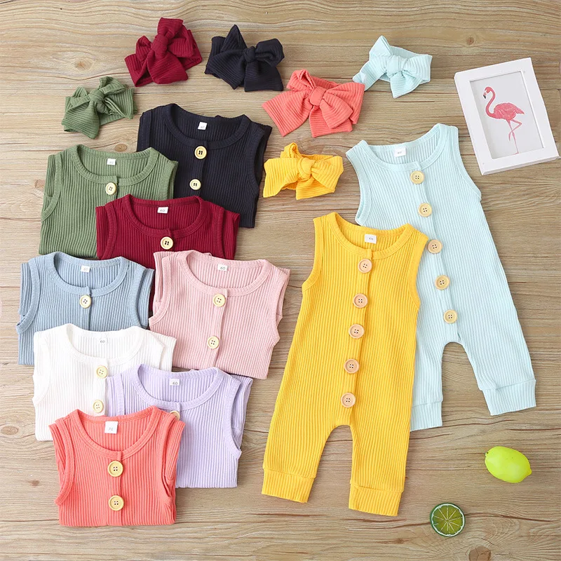 Amazon Hot Sale Summer Baby Romper Newborn Knitted Sleeveless Baby Romper 100 Cotton Baby Jumpsuit with Hairband
Amazon Hot Sale Summer Baby Romper Newborn Knitted Sleeveless Baby Romper 100 Cotton Baby Jumpsuit with Hairband
