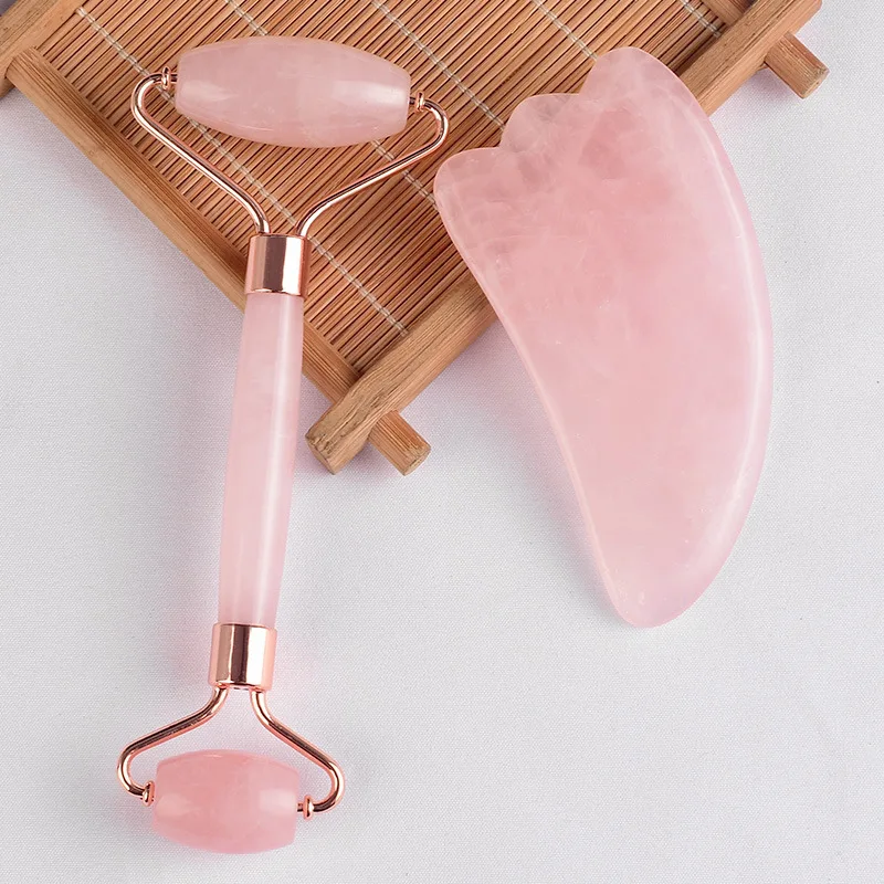 Wholesale Hot Selling Natural Stone Facial Jade Roller Rose Quartz Gua Sha Massage Rollers Jade Roller Gua Sha Set
Wholesale Hot Selling Natural Stone Facial Jade Roller Rose Quartz Gua Sha Massage Rollers Jade Roller Gua Sha Set