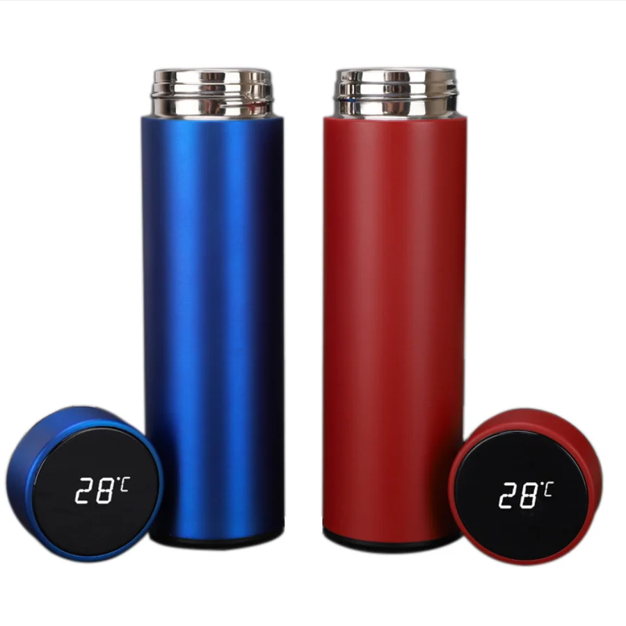 Portable 17oz stainless steel double wall vacuum smart flask with temperature 500ml led display water bottle mug with lid, Customized color
Portable 17oz stainless steel double wall vacuum smart flask with temperature 500ml led display water bottle mug with lid, Customized color