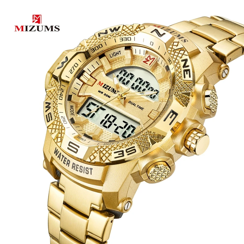 MIZUMS Men Sports Watches Men's Double movement Quartz LED Digital Clock Male Waterproof Military Watch Men Wristwatch
MIZUMS Men Sports Watches Men's Double movement Quartz LED Digital Clock Male Waterproof Military Watch Men Wristwatch