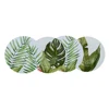 Hot sale tropical green leaf print ceramic serving dinner plates