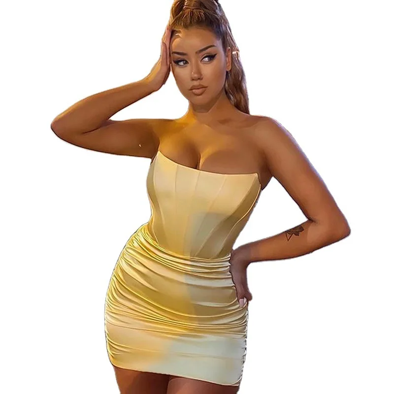 New arrivals Women spring and summer nightclub style off-the-shoulder one-way neck pleated chest wrap skirt dress, As picture
New arrivals Women spring and summer nightclub style off-the-shoulder one-way neck pleated chest wrap skirt dress, As picture