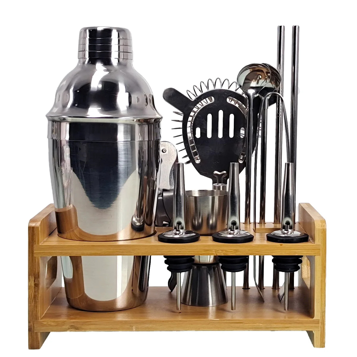 Stainless Steel Cocktail Shaker Mixer Drink Bartender Browser Kit Bars Set Tools With Wine Rack Stand
Stainless Steel Cocktail Shaker Mixer Drink Bartender Browser Kit Bars Set Tools With Wine Rack Stand