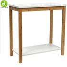 Bed Table Modern Home Office Living Bed Room Wooden 2 Tier 23.62 Inch Side Table Desk