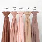 2019The most popular chiffon print monochrome hijab in Muslim countries for women's pearl chiffon hijab