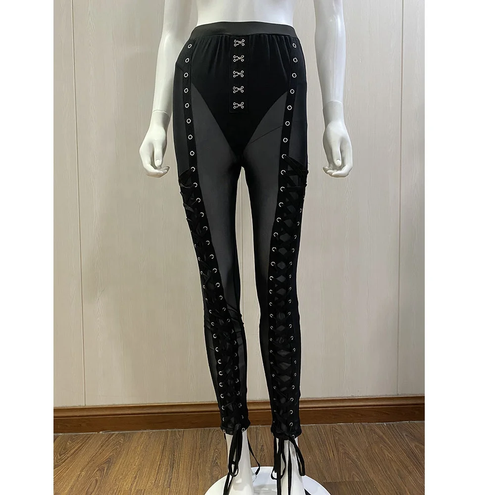 2020 new fashion sexy Black women's Bandage Mesh pencil pants club celebrity party Bodycon pants Handmade Stretch Lace Up pants
2020 new fashion sexy Black women's Bandage Mesh pencil pants club celebrity party Bodycon pants Handmade Stretch Lace Up pants