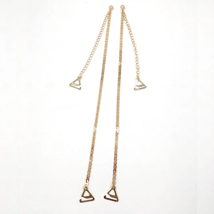 

Women Gold Color Punk Adjustable Bra Holder Geometric Anti-skid Shoulder Strap Metal Chain Fashion Jewelry Accessories