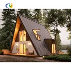 Prefab huts resort cottage home garden chalet log cabin kits movabe wood mini houses