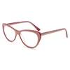 LOW MOQ high quality Fashionable women Designer eyeglasses oval cateye Acetate Optical Frames In Stock