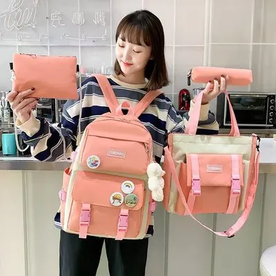 Japan Harajuku College Student School Bag 5 Piece Set Backpack Canvas School Bag Backpack Drawstring Pocket Handbag Pencil Bag
Japan Harajuku College Student School Bag 5 Piece Set Backpack Canvas School Bag Backpack Drawstring Pocket Handbag Pencil Bag