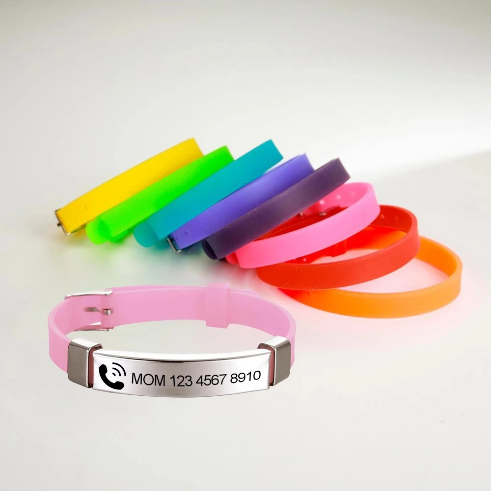 Lateefah OEM Custom Stainless Steel Name Phone Number Gift for Kids Children Personalized ID Bracelet Silicone
Lateefah OEM Custom Stainless Steel Name Phone Number Gift for Kids Children Personalized ID Bracelet Silicone