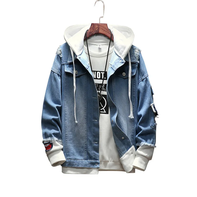 Fashion Jacket Men'S Self-Cultivation Street Windbreaker Lapel Hoodie Hip-Hop Bomber Jacket Autumn Wash Coat Hole Beggar Outfit
Fashion Jacket Men'S Self-Cultivation Street Windbreaker Lapel Hoodie Hip-Hop Bomber Jacket Autumn Wash Coat Hole Beggar Outfit