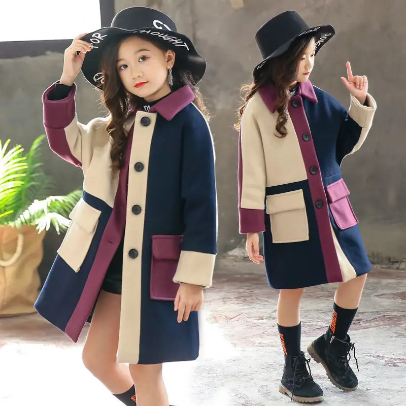Girl's coat woolen coat winter long windbreaker girl's warm coat children's clothes
Girl's coat woolen coat winter long windbreaker girl's warm coat children's clothes