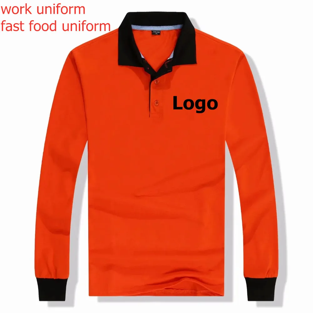 Custom Logo Print Full Sleeve Polo Shirts For Women Men Custom Your Own Design Photo Logo fast food restaurant Work Uniform, Customized color
Custom Logo Print Full Sleeve Polo Shirts For Women Men Custom Your Own Design Photo Logo fast food restaurant Work Uniform, Customized color