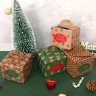 Wholesale folding kraft paper christmas Eve Apple Boxes ,Candy box with handle