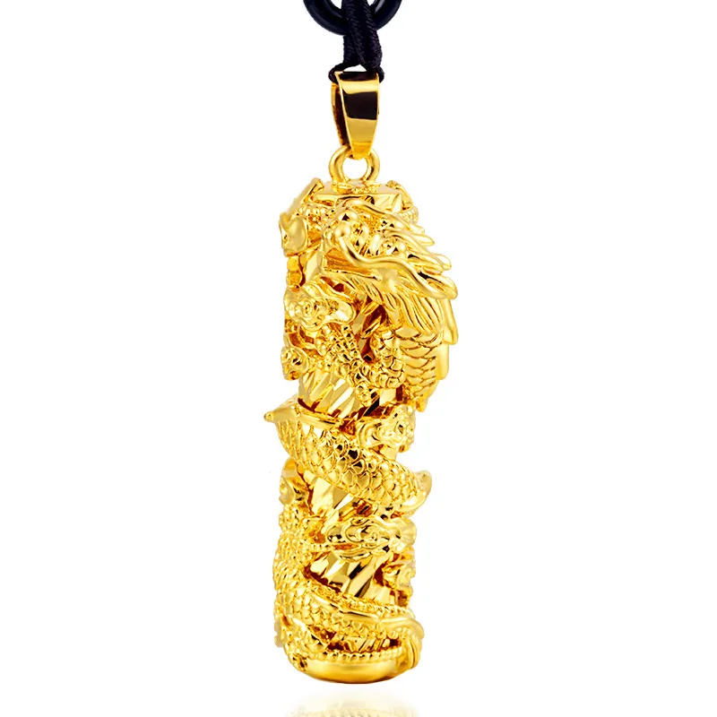 18K gold dragon pillar pendant necklace men women exquisite gold plated necklaces gift
18K gold dragon pillar pendant necklace men women exquisite gold plated necklaces gift