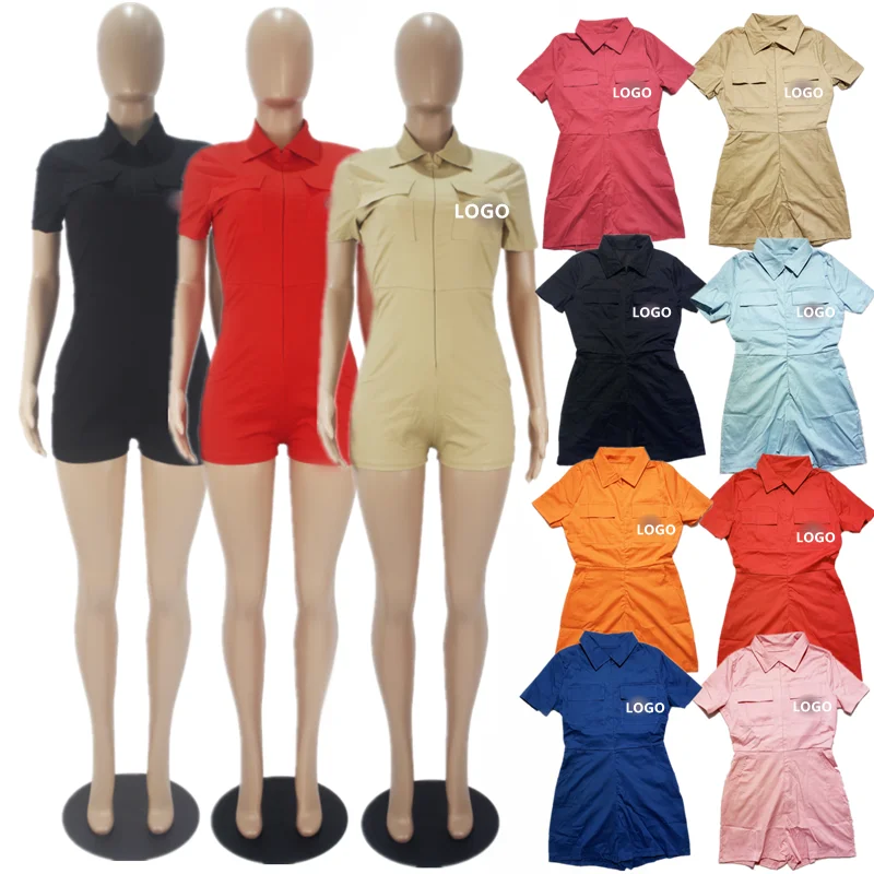 Woven Cotton Overalls Solid Color Shorts jumpsuits Romper With Pockets Sexy Rompers Women Bodycon Custom Logo Designer Jumpsuit, 8 colors
Woven Cotton Overalls Solid Color Shorts jumpsuits Romper With Pockets Sexy Rompers Women Bodycon Custom Logo Designer Jumpsuit, 8 colors