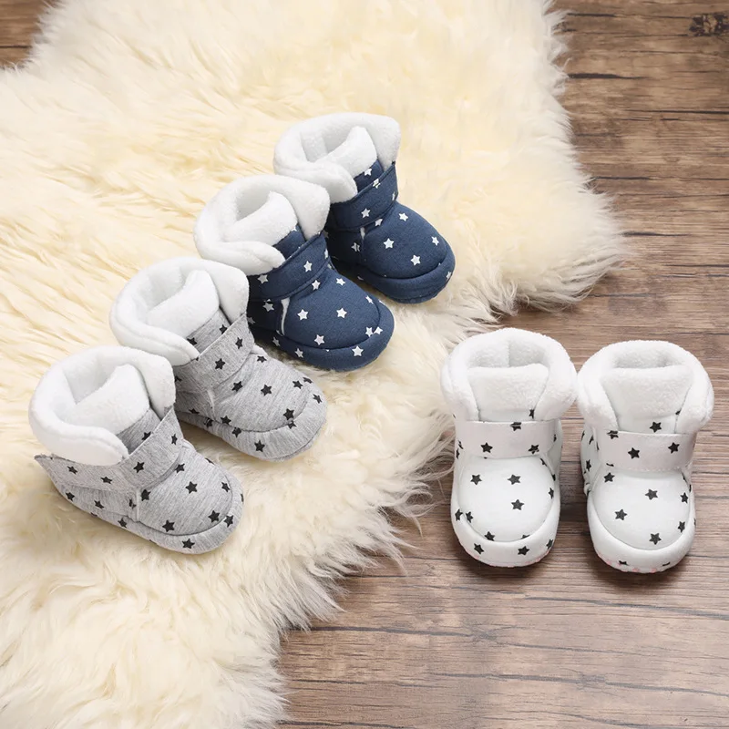 Winter New arrival stars print warm boots baby walking boots for boys and girls 2020 details