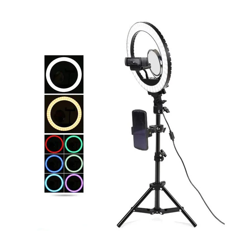 High quality photography live broadcast 14 inch fill ringlight tripod selfie rgb ring light
High quality photography live broadcast 14 inch fill ringlight tripod selfie rgb ring light