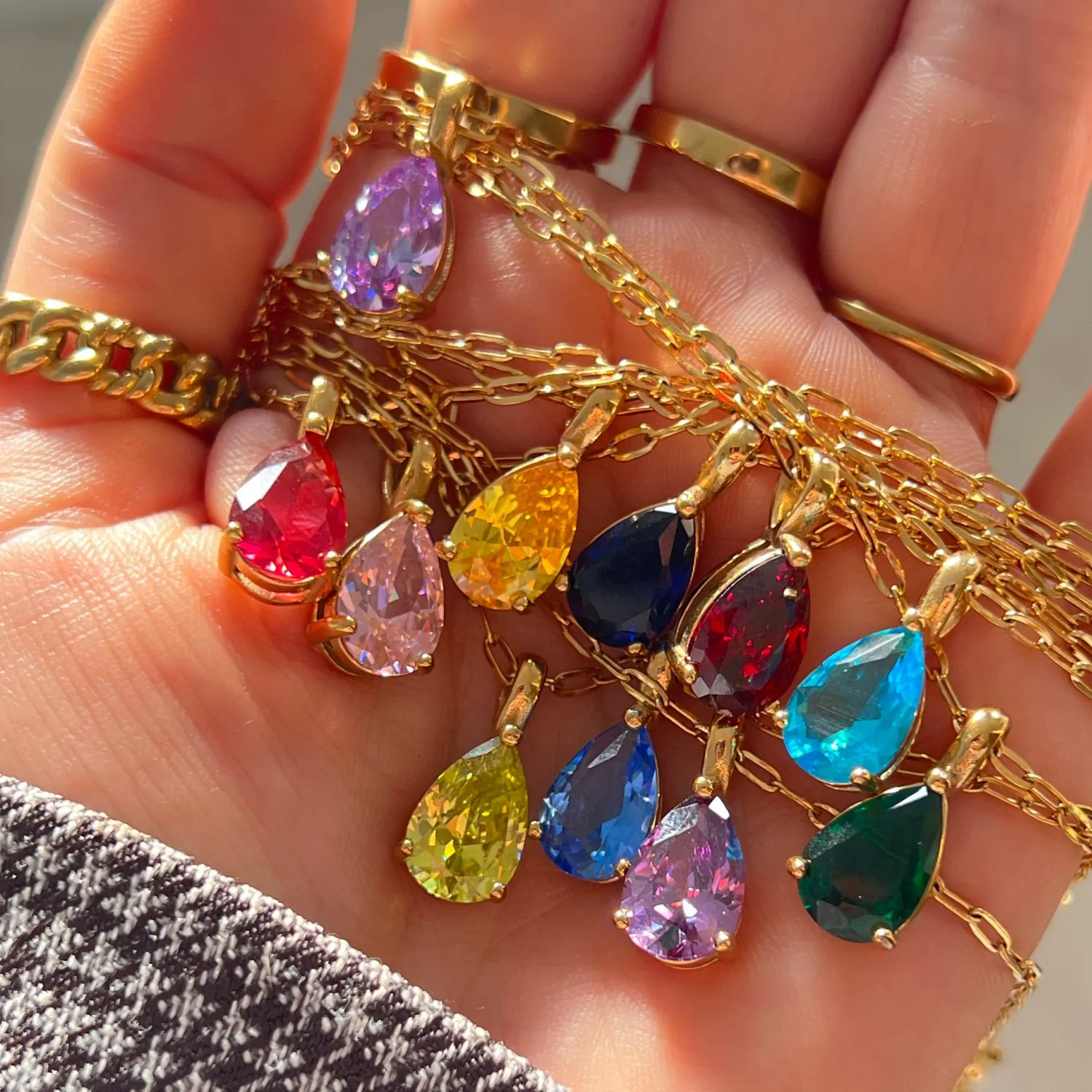Hot Selling 18K Gold Plated Birthstone Necklace Dainty No Fade Stainless Steel 12 Months Crystal Birthstone Necklaces Women
Hot Selling 18K Gold Plated Birthstone Necklace Dainty No Fade Stainless Steel 12 Months Crystal Birthstone Necklaces Women