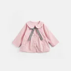 warm autumn spring korean elegant plaid bowknot clothes baby girl casual coat
