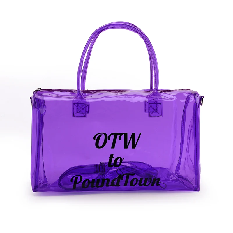 Custom Clear Overnight Tote Spend A Night Handbag Gym Bag PVC Transparent Clear Bag Holographic Duffle Bag, 12 colors
Custom Clear Overnight Tote Spend A Night Handbag Gym Bag PVC Transparent Clear Bag Holographic Duffle Bag, 12 colors