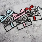 Baking cake decoration simple black lines happy birthday plugin gift box birthday card plugin
