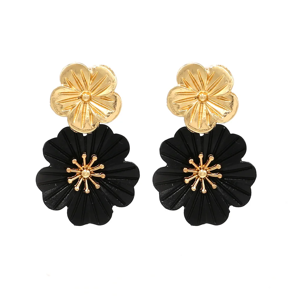 JUHU New European and American Exaggerated Alloy Paint Flower Earrings Personality Creative Geometric Alloy Earrings For Female, Black
JUHU New European and American Exaggerated Alloy Paint Flower Earrings Personality Creative Geometric Alloy Earrings For Female, Black