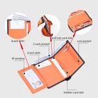 Customize handmade genuine leather RFID blocking tri-fold visa credit cards mens wallet with zipper coin pocket