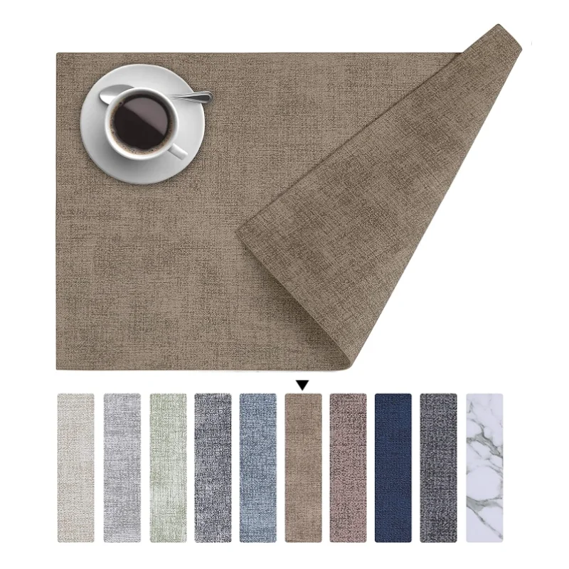 Youyue PU Leather Table Mat Stain Resistant Placemat for Kitchen Dining Table, Black or customized
Youyue PU Leather Table Mat Stain Resistant Placemat for Kitchen Dining Table, Black or customized