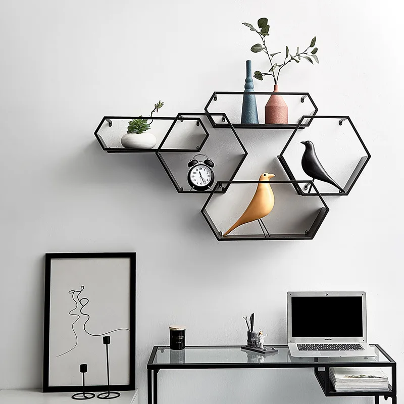 Simple Nordic Creative Wrought Iron Geometric Rack Wall Hanging Modern Home Room Living Room Wall Decoration Rack Pendant, As photo
Simple Nordic Creative Wrought Iron Geometric Rack Wall Hanging Modern Home Room Living Room Wall Decoration Rack Pendant, As photo