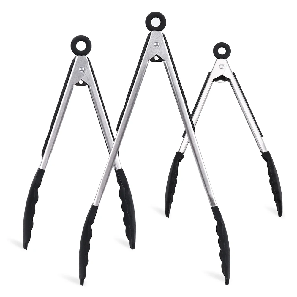 three size food tongs