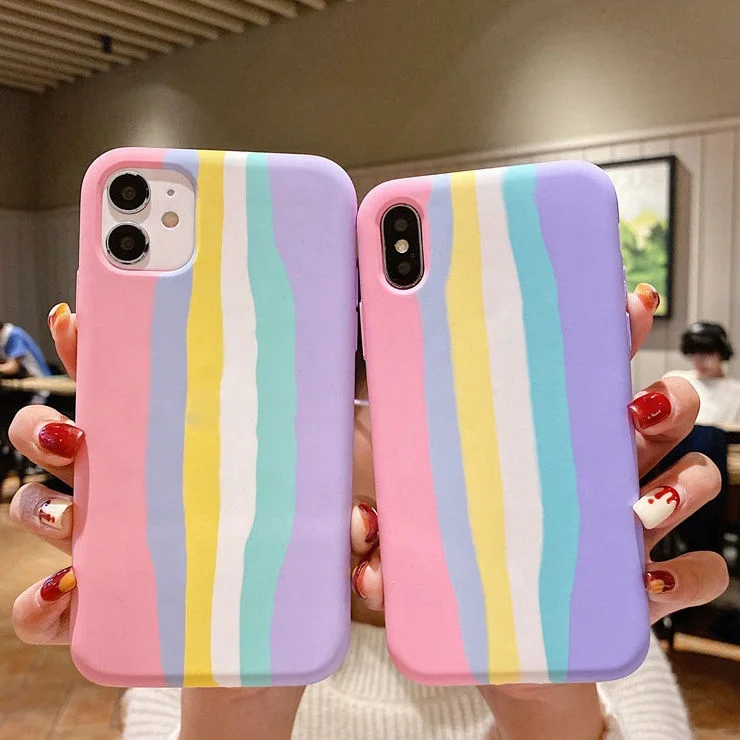 New look Rainbow Color Liquid Silicone Full Cover Phone case for iPhone anti slip anti scratch
New look Rainbow Color Liquid Silicone Full Cover Phone case for iPhone anti slip anti scratch