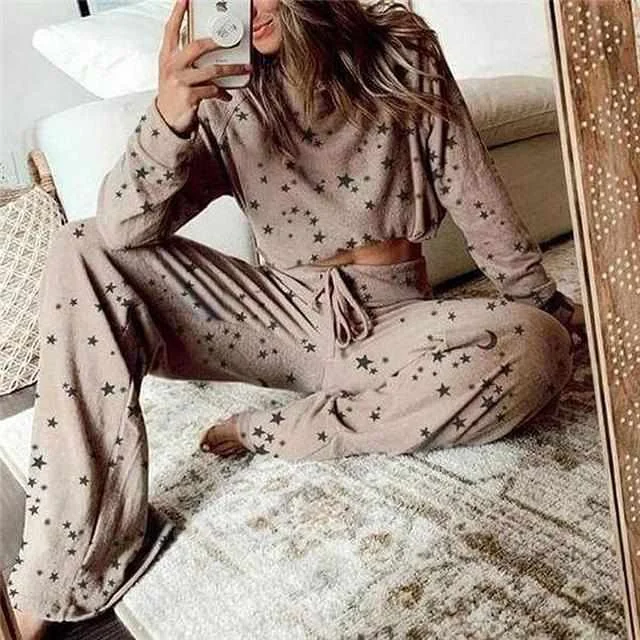 Spring New Hot Style European And American Printing Long-sleeved Home Wear Pajamas, Picture color
Spring New Hot Style European And American Printing Long-sleeved Home Wear Pajamas, Picture color