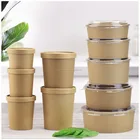 Biodegradable Paper Takeaway Kraft Paper Bowls Fast Food Soup Container Salad Box