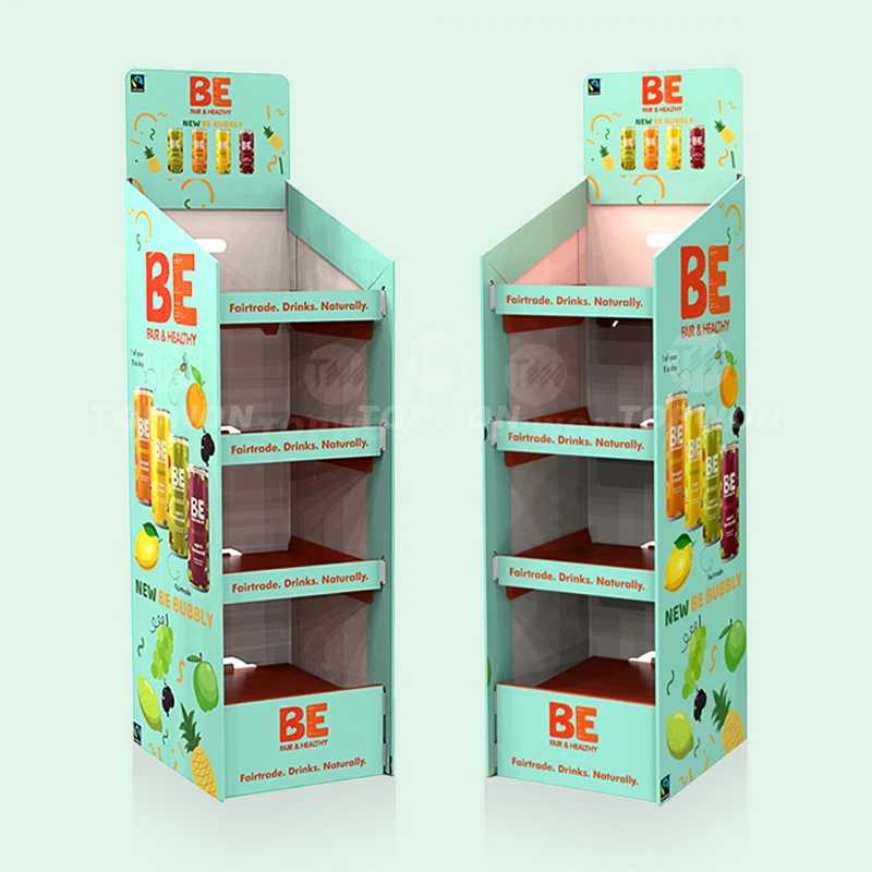 

Custom Pop Products Shop Stand Carton Display Recycling Shelves Candy Retail Portable Pos Cardboard Floor Standee Rack