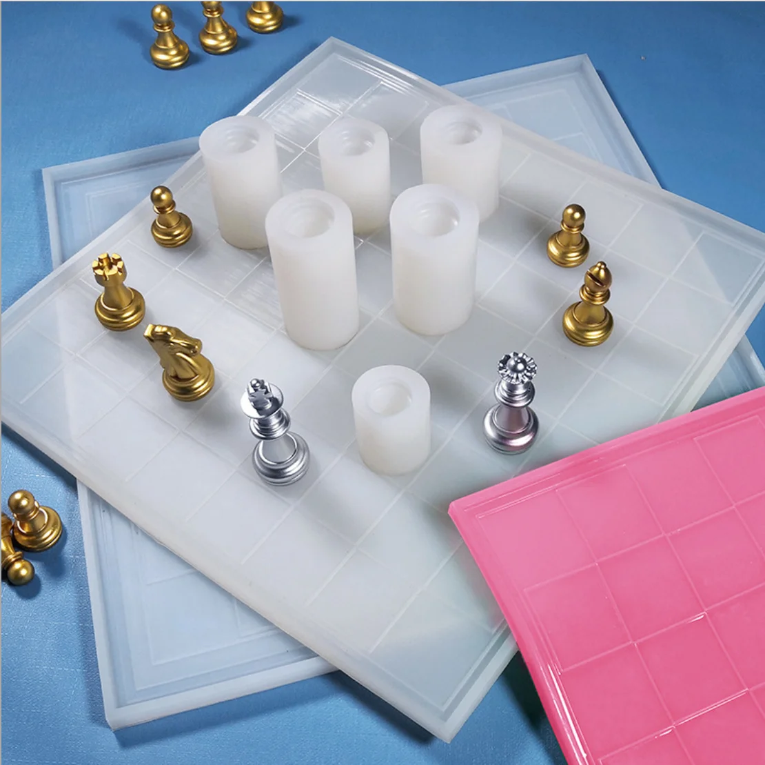 DIY Standard Chess Game Board Set Mold Epoxy Resin 6PCS 3D Silicone Chess Mold, Stocked / cusomized
DIY Standard Chess Game Board Set Mold Epoxy Resin 6PCS 3D Silicone Chess Mold, Stocked / cusomized