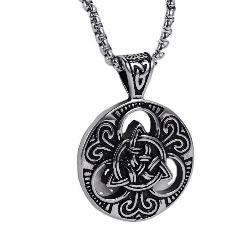 Wholesale Retro Flower Shaped Nerez Jewelry 316L Stainless Steel Explosion Style Pendant Viking Celtic Knot Pendant Necklace, Silver color
Wholesale Retro Flower Shaped Nerez Jewelry 316L Stainless Steel Explosion Style Pendant Viking Celtic Knot Pendant Necklace, Silver color