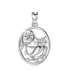 925 sterling silver cubic zirconia wisdom bird tree branch owl necklace pendant