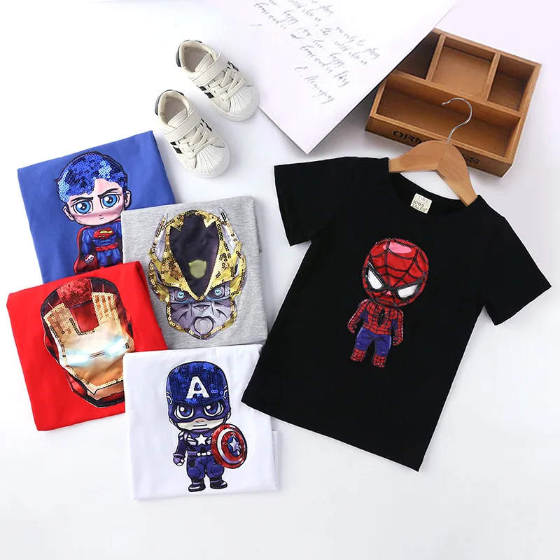 Children Boys T Shirt Baby Cotton Clothing Summer T-shirt Kids Cartoon sequin Top Tee Size 2-7 Year, As picture
Children Boys T Shirt Baby Cotton Clothing Summer T-shirt Kids Cartoon sequin Top Tee Size 2-7 Year, As picture